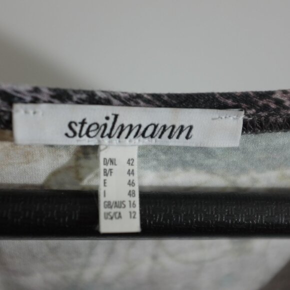 Steilmann Abstract Artistic Print Long Sleeve Top Size 12 - Picture 5 of 6